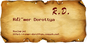Römer Dorottya névjegykártya